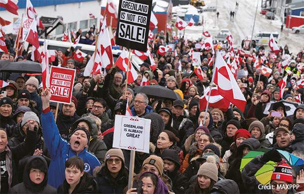 1月17日、グリーンランドの首都ヌークではトランプ大統領の政策に抗議して、 住民の3人に1人がデモに参加した