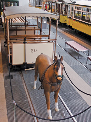 1868年に初めて登場した路面馬車のレプリカ