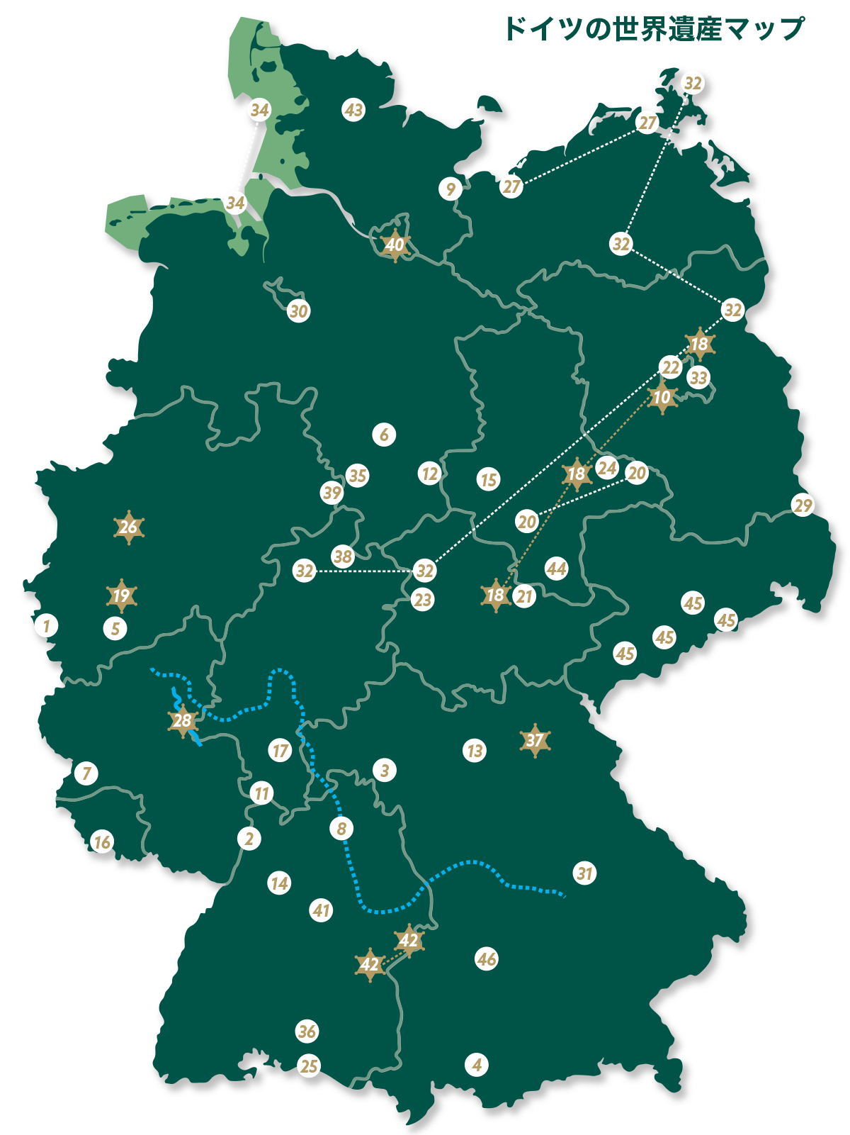 ドイツの世界遺産マップ