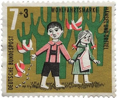 旧西ドイツの「ヘンゼルとグレーテル」の切手 （写真：編集部知人提供）