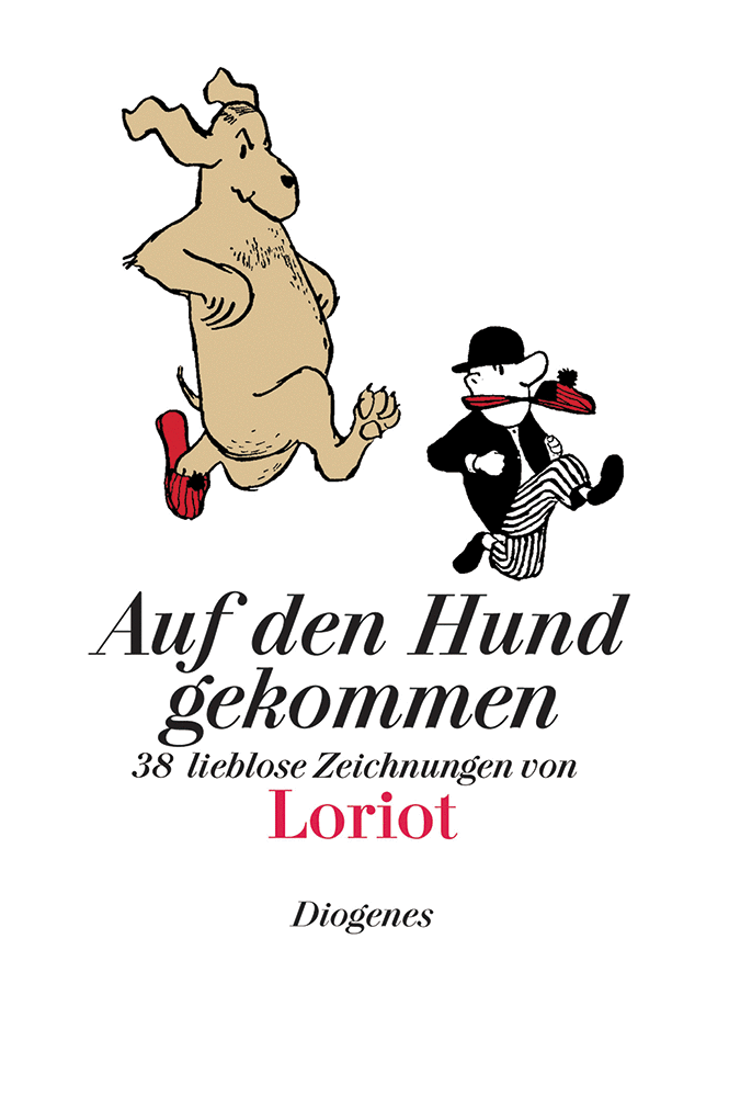 だんご鼻の男はロリオを象徴するイラストとなった『Auf den Hund gekommen 38 lieblose Zeichnungen von Loriot』発行元：Diogenes
