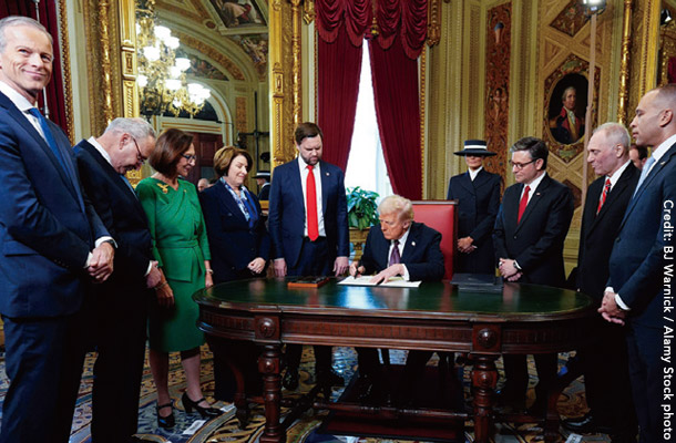 大統領室で署名するトランプ大統領